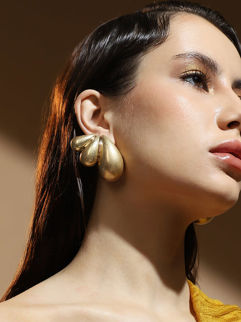 Sohi - The Puffy-Teardrop Drop Earrings - California Gold