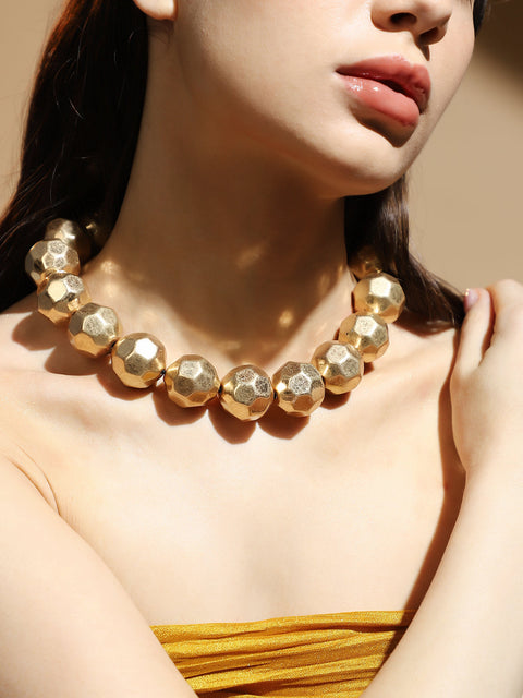 Sohi - The Hammered Collar Necklace - California Gold
