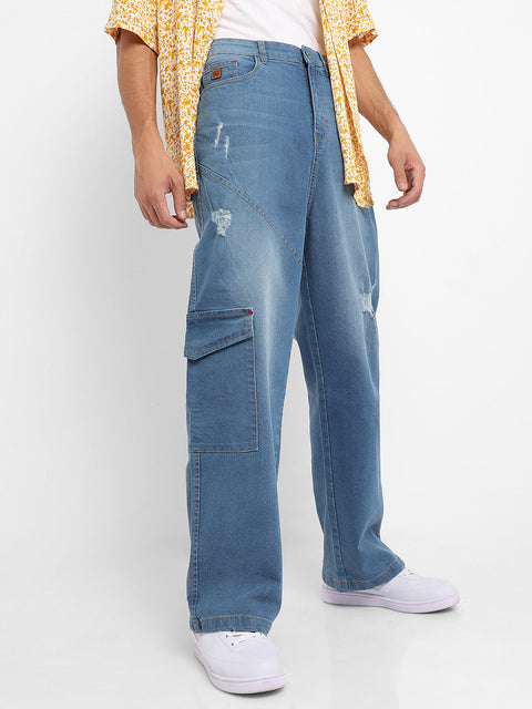 Hooked Asymmetrical Stitch Denim Jeans