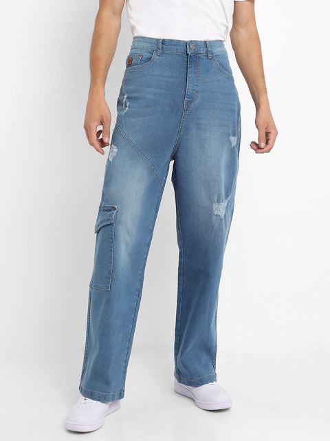 Hooked Asymmetrical Stitch Denim Jeans