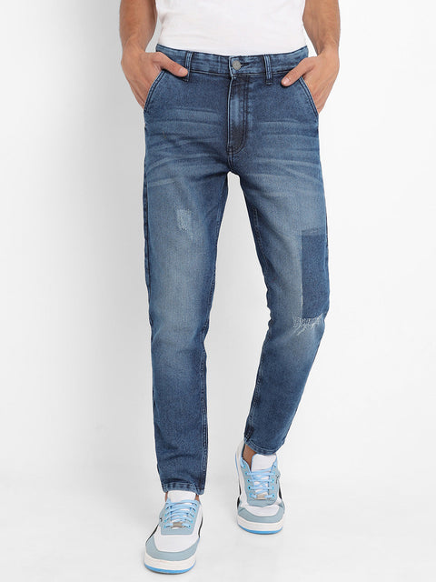 Behookd Distressed Patterned Denim Jeans
