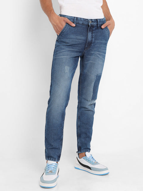 Behookd Distressed Patterned Denim Jeans