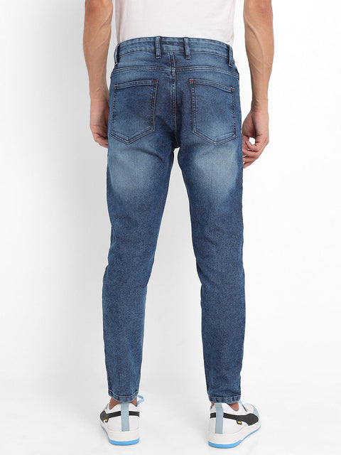 Hooked Distressed Patterned Denim Jeans