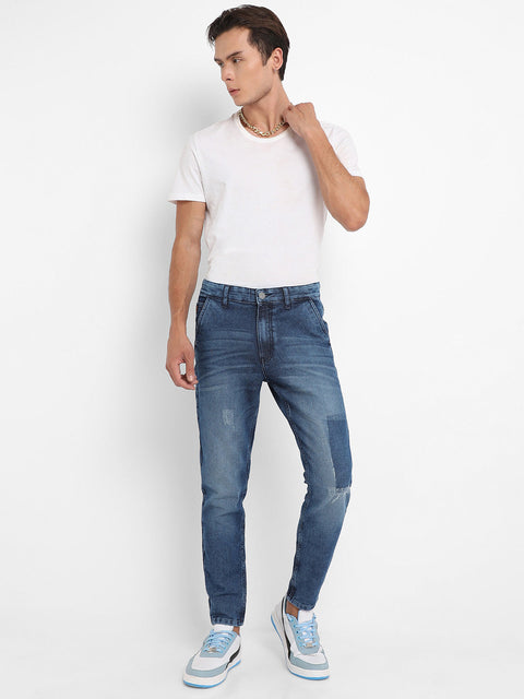 Behookd Distressed Patterned Denim Jeans