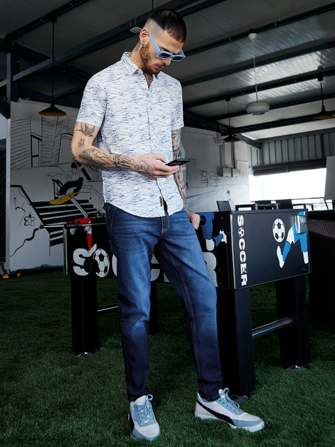 Hooked Rolled Hem Denim Jeans