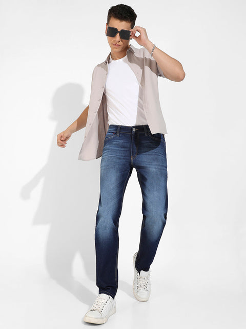 Hooked Rolled Hem Denim Jeans