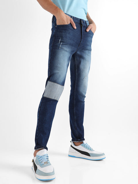 CAHOOT Contrast Patch Distressed Denim Jeans