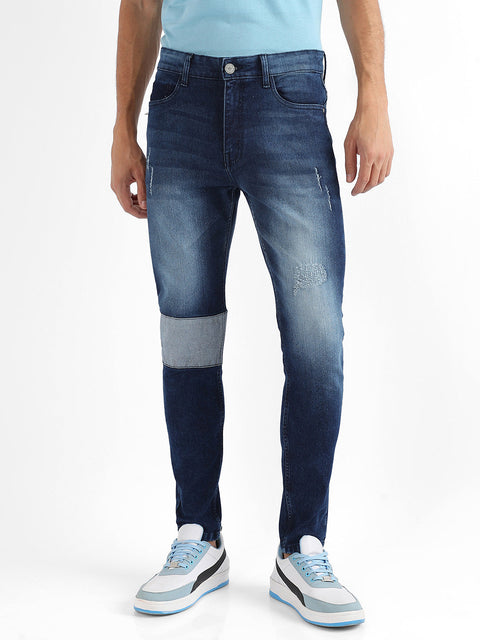 CAHOOT Contrast Patch Distressed Denim Jeans