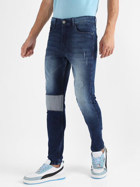 CAHOOT Contrast Patch Distressed Denim Jeans