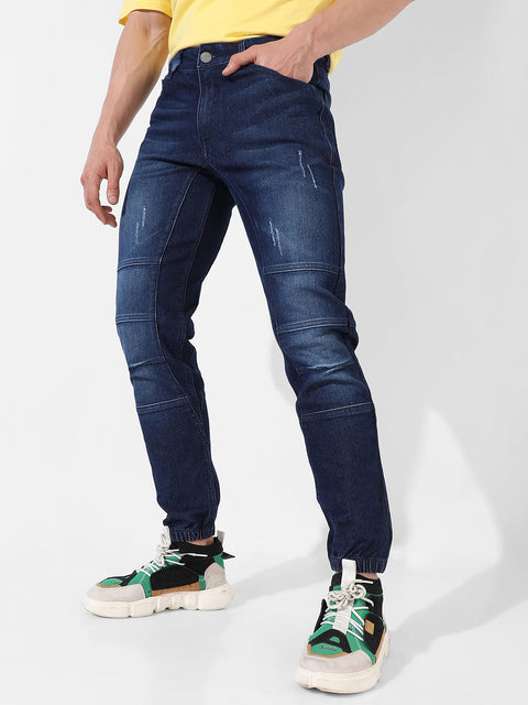 Hookd Self-Design Parallel Stitched Denim Jeans