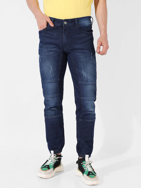 Hookd Self-Design Parallel Stitched Denim Jeans