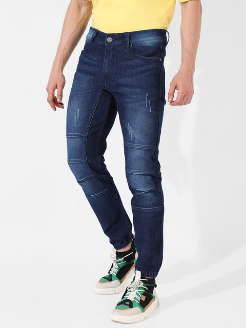 Hookd Self-Design Parallel Stitched Denim Jeans