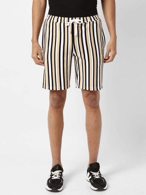 Just Be Barcode Striped Knit Shorts