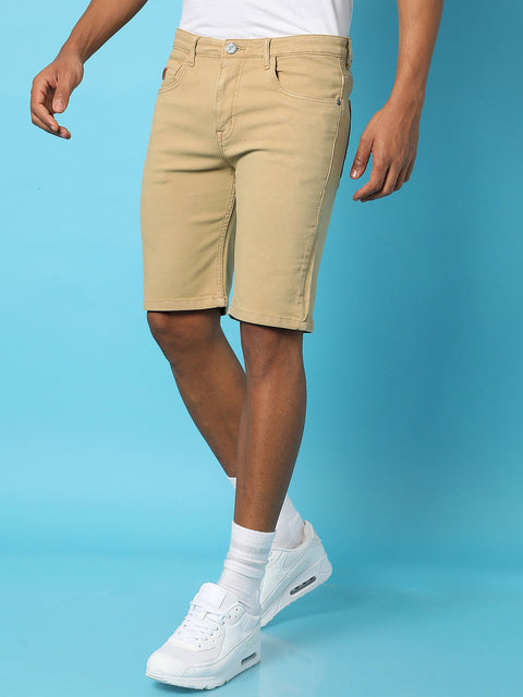Hooked Solid Regular Denim Shorts