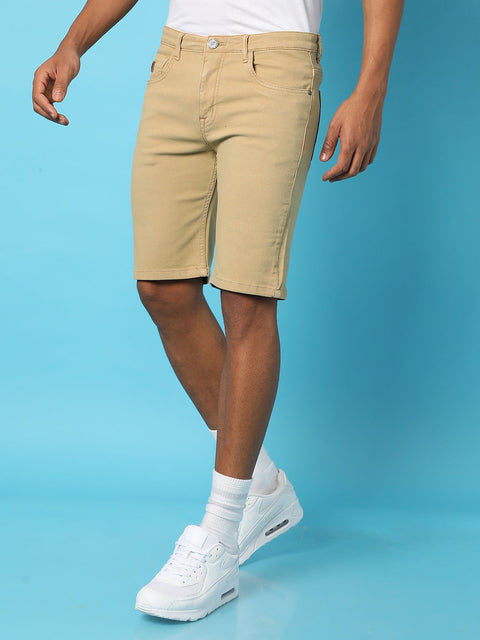 Hooked Solid Regular Denim Shorts