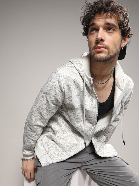 STARCAST Contrast Fluid Zip Front Hoodie
