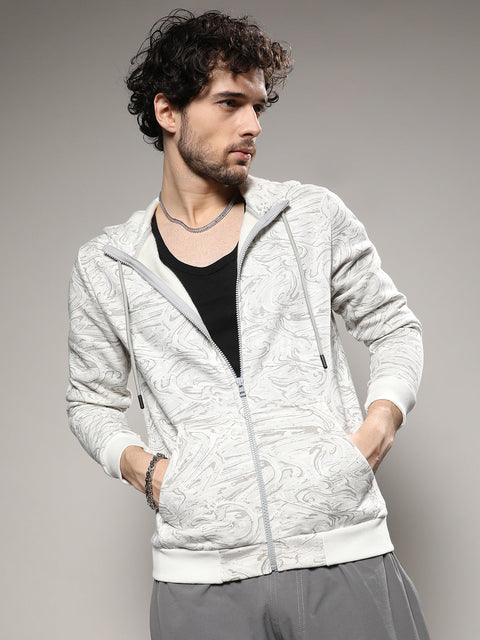 STARCAST Contrast Fluid Zip Front Hoodie