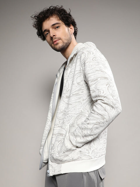 STARCAST Contrast Fluid Zip Front Hoodie