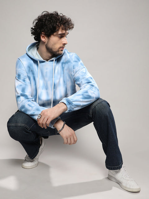 Hooked Tie Dye Oversized Hoodie With Kangaroo Pocket