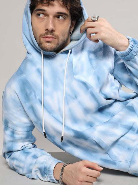 Hooked Tie Dye Oversized Hoodie With Kangaroo Pocket