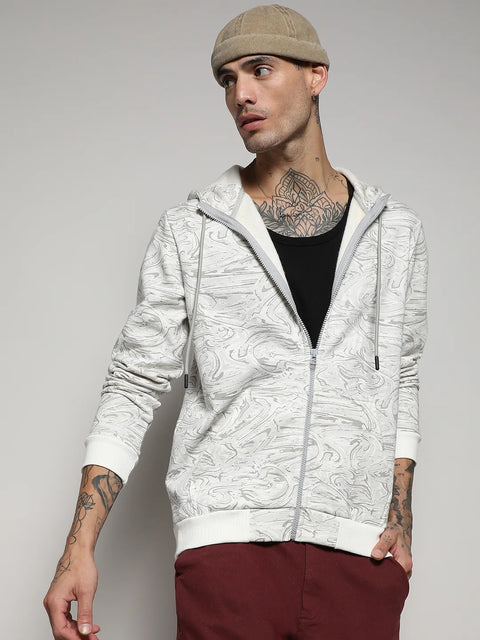 Hooked Contrast Fluid Zip Front Hoodie