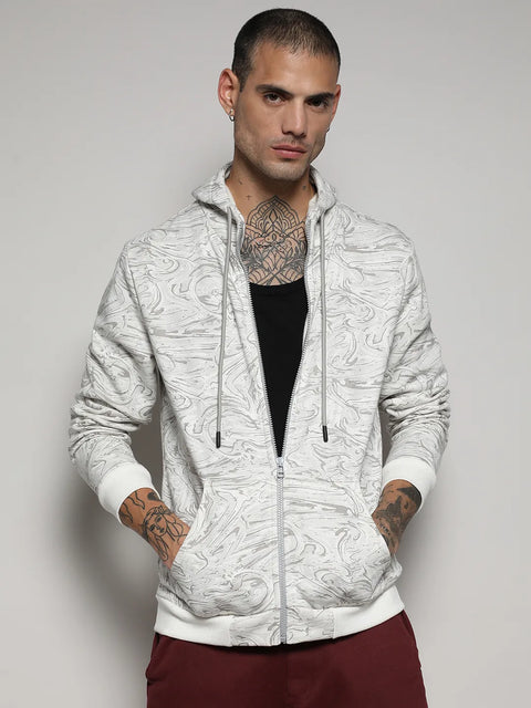 Hooked Contrast Fluid Zip Front Hoodie