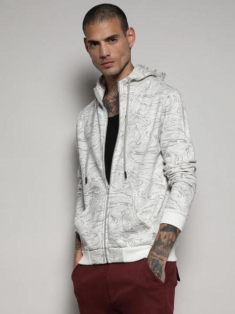 Hooked Contrast Fluid Zip Front Hoodie