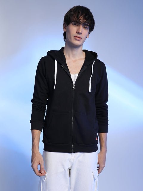 JINX Zip-Front Hoodie With Contrast Drawstring