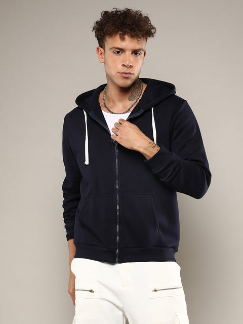Runway Gods Zip-Front Hoodie With Contrast Drawstring