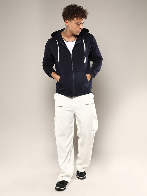 Runway Gods Zip-Front Hoodie With Contrast Drawstring