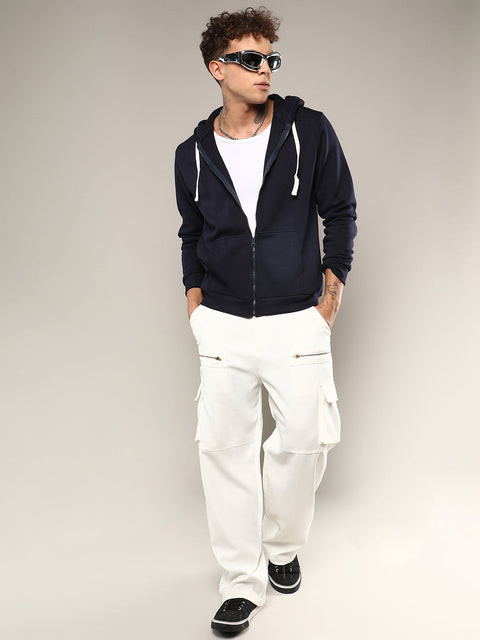 Runway Gods Zip-Front Hoodie With Contrast Drawstring