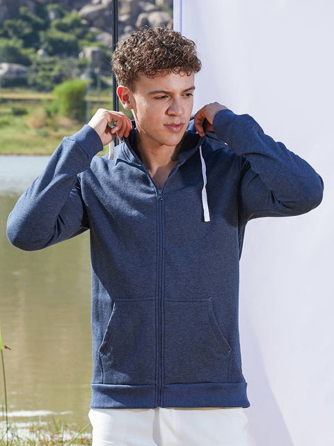 Interim Zip-Front Hoodie With Contrast Drawstring