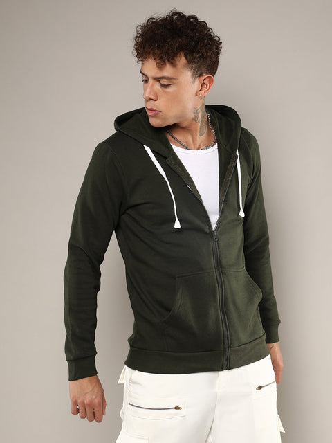 Runway Gods Zip-Front Hoodie With Contrast Drawstring