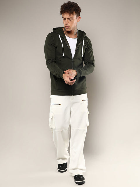 Runway Gods Zip-Front Hoodie With Contrast Drawstring