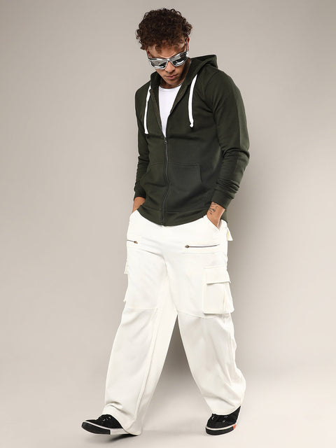 Runway Gods Zip-Front Hoodie With Contrast Drawstring