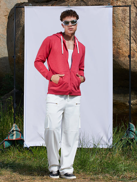 Chaos Zip-Front Hoodie With Contrast Drawstring