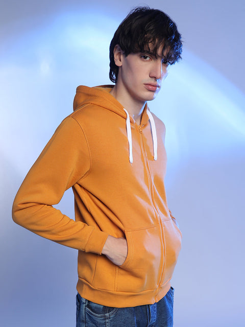 Just Be Zip-Front Hoodie With Contrast Drawstring