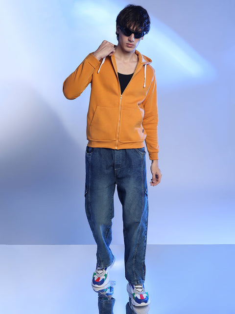 Just Be Zip-Front Hoodie With Contrast Drawstring