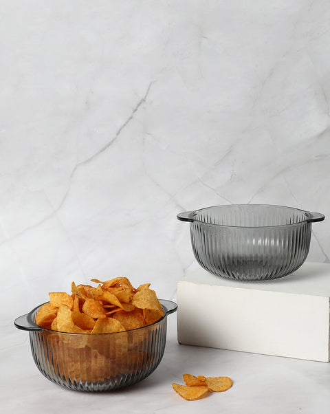 Black Stained Glass Serving Bowl