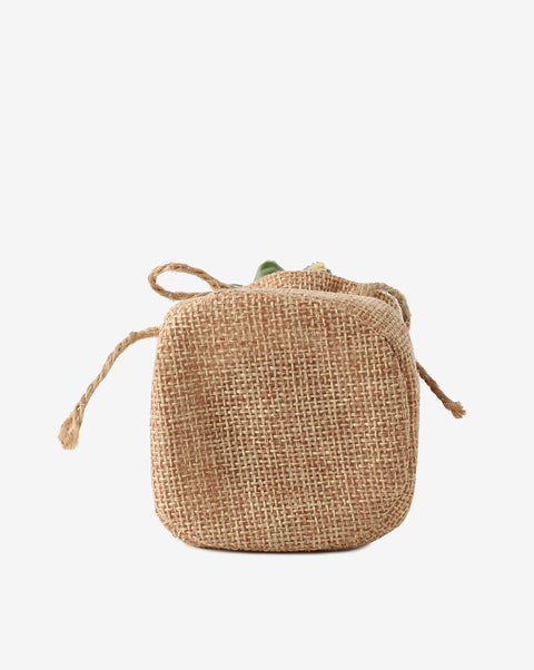 Faux Cactus In Burlap Sack Pot