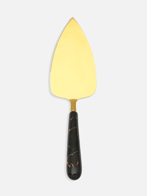 Gold & Black Solid Metal & Wood Pastry Knife Set