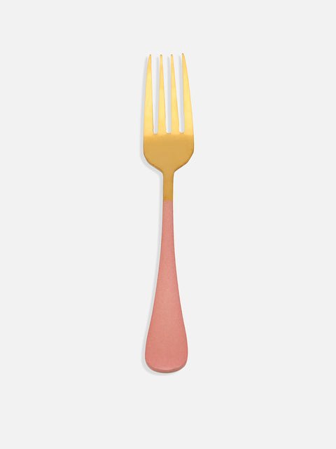 Gold & Blush Pink Solid Metal Cutlery Set