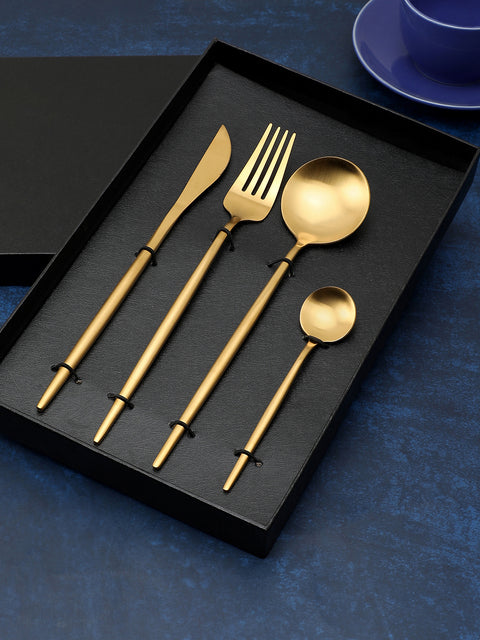 Gold Solid Metal Cutlery Set