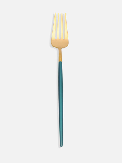 Forest Green & Gold Solid Stainless Steel Cutlery Set