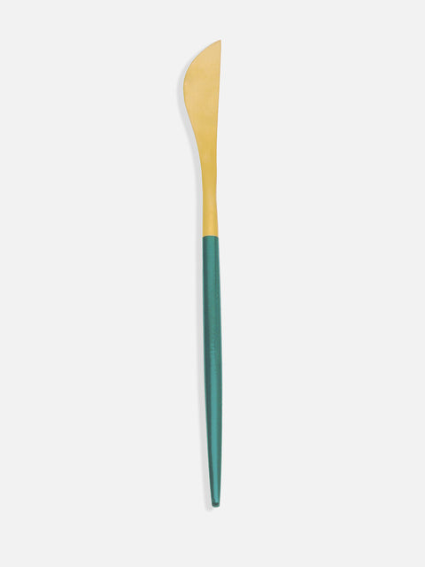 Forest Green & Gold Solid Stainless Steel Cutlery Set