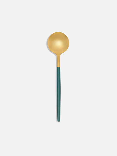 Forest Green & Gold Solid Stainless Steel Cutlery Set