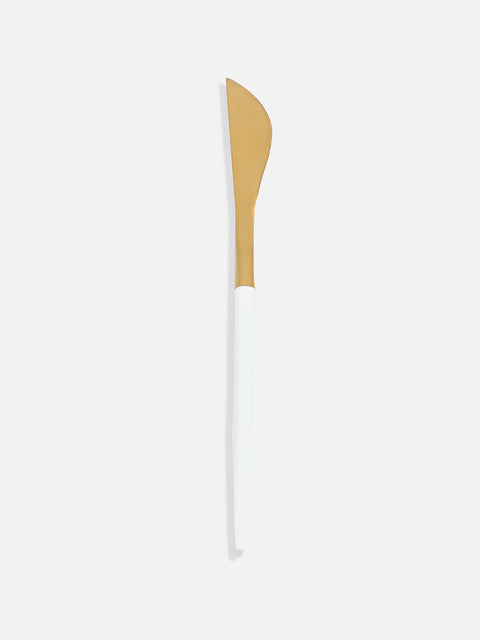 White & Gold Solid Stainless Steel Cutlery Set