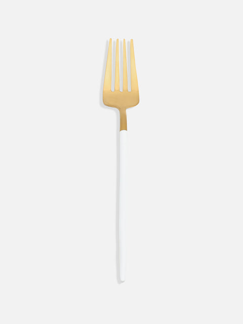 White & Gold Solid Stainless Steel Cutlery Set