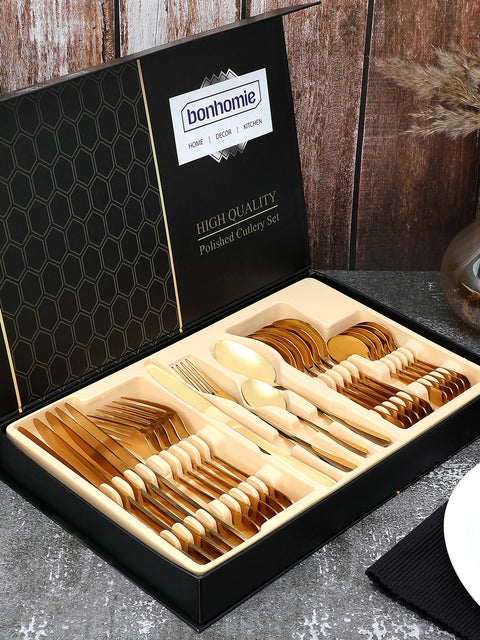 Gold Solid Stainless Steel Cutlery Set