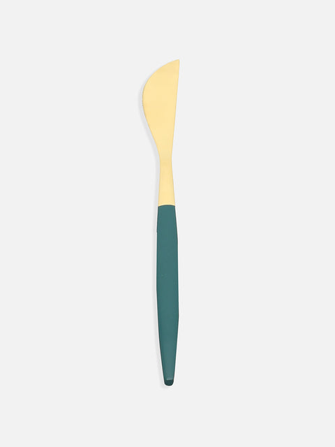 Forest Green & Gold Solid Stainless Steel Cutlery Set
